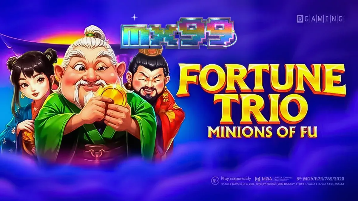 Tampilan visual slot Fortune Trio: Minions of Fu dengan karakter Asia yang ikonik